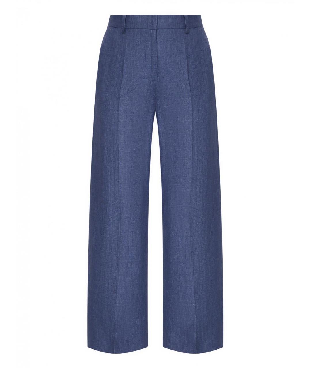 WEEKEND MAX MARA Темно-синий льняной костюм с брюками, фото 2