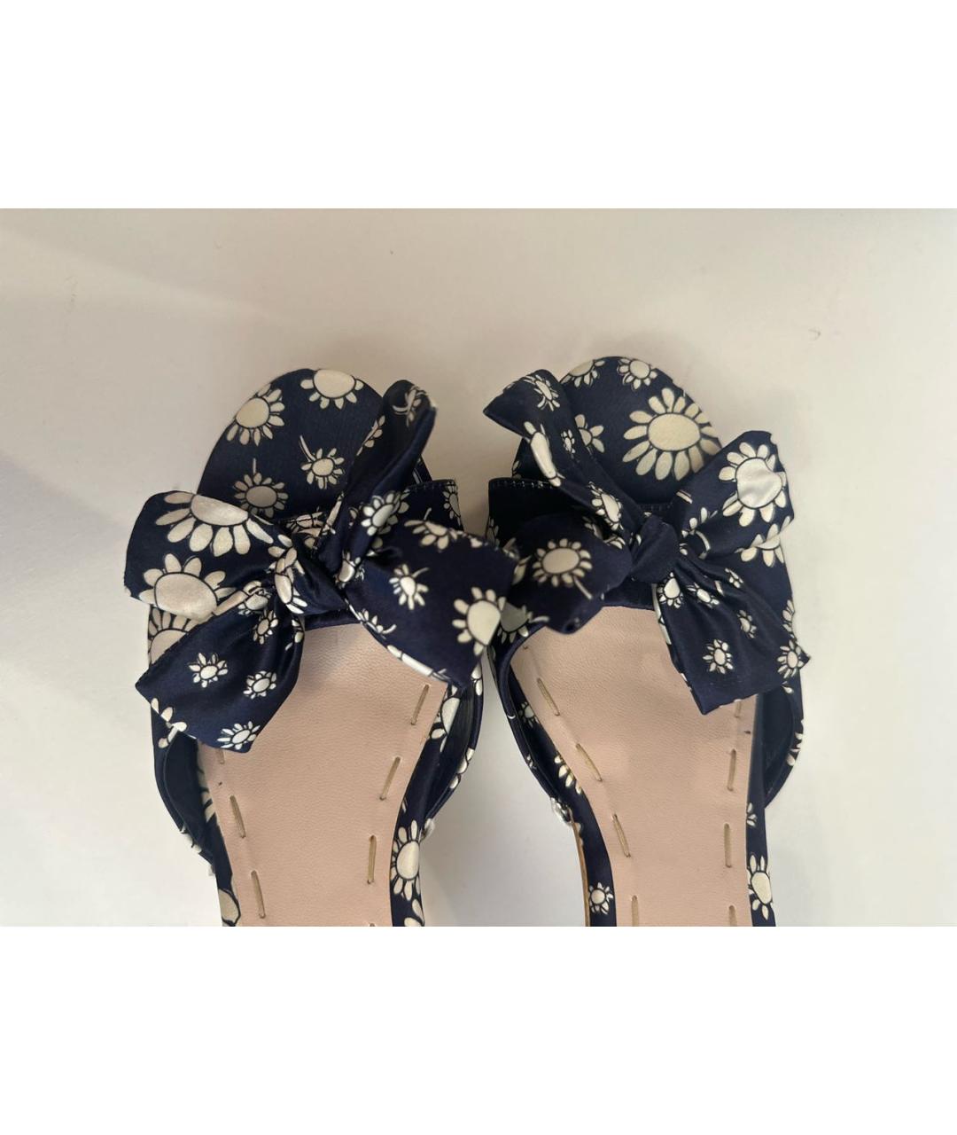 MIU MIU Синие текстильные мюли, фото 7
