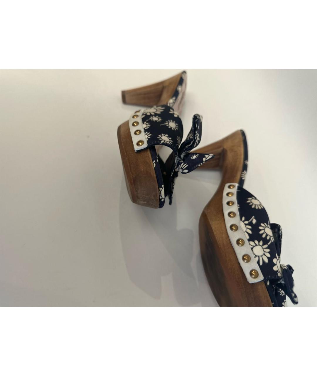 MIU MIU Синие текстильные мюли, фото 8