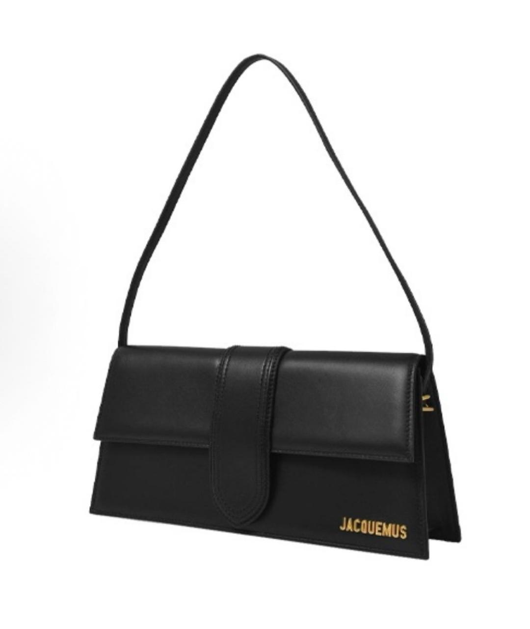 JACQUEMUS Черная кожаная сумка с короткими ручками, фото 6