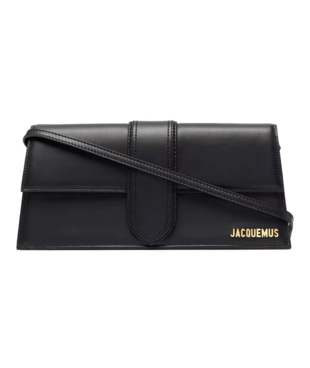 JACQUEMUS Черная кожаная сумка с короткими ручками, фото 3
