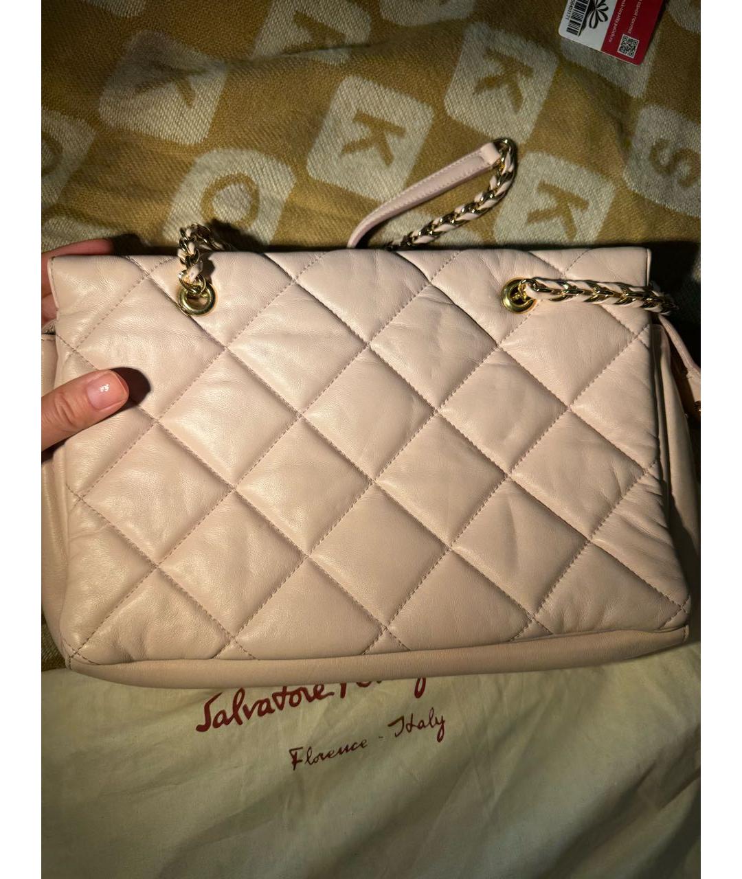 FERRAGAMO Розовая кожаная сумка через плечо, фото 3