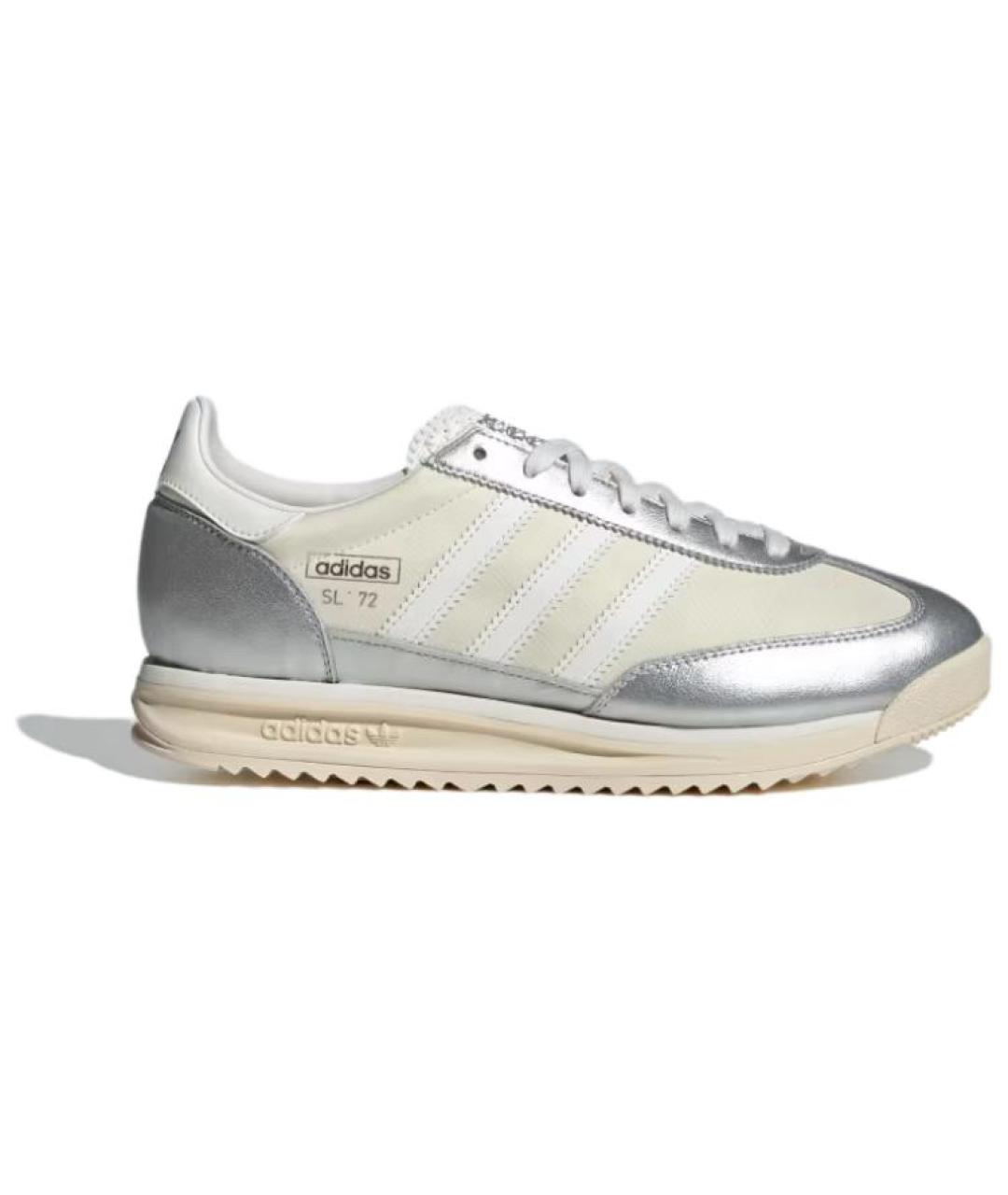 ADIDAS Серебряные кожаные кроссовки, фото 1