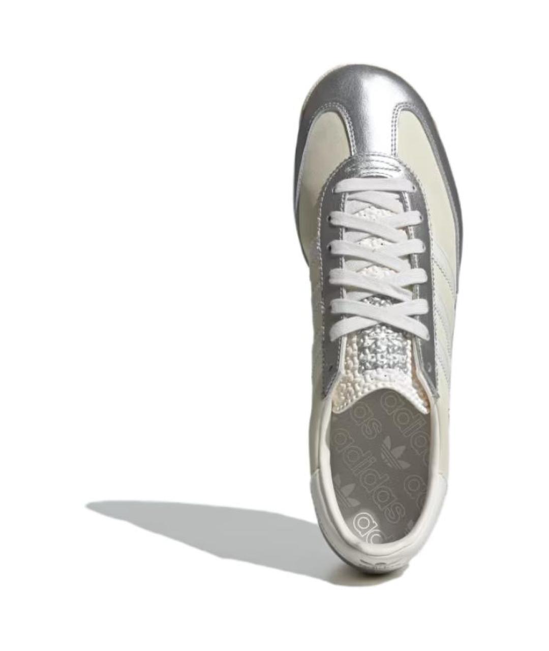 ADIDAS Серебряные кожаные кроссовки, фото 4