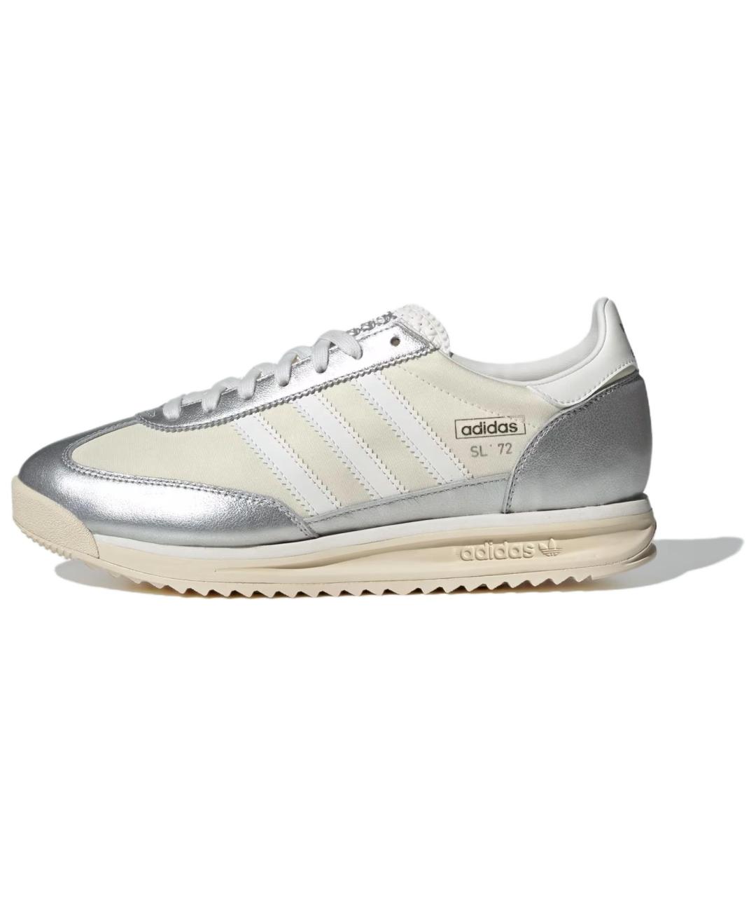 ADIDAS Серебряные кожаные кроссовки, фото 2