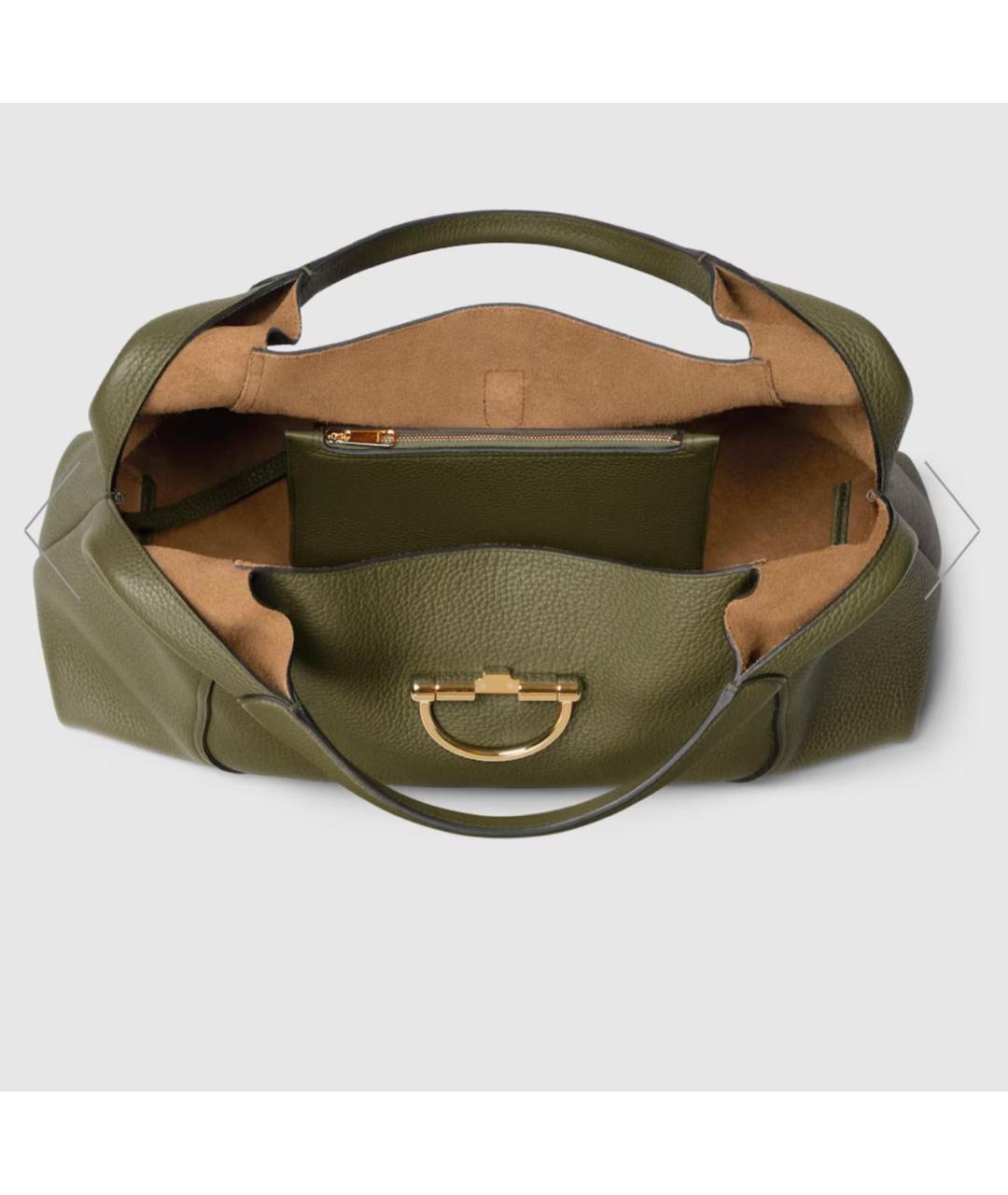 GUCCI Зеленая кожаная сумка тоут, фото 4