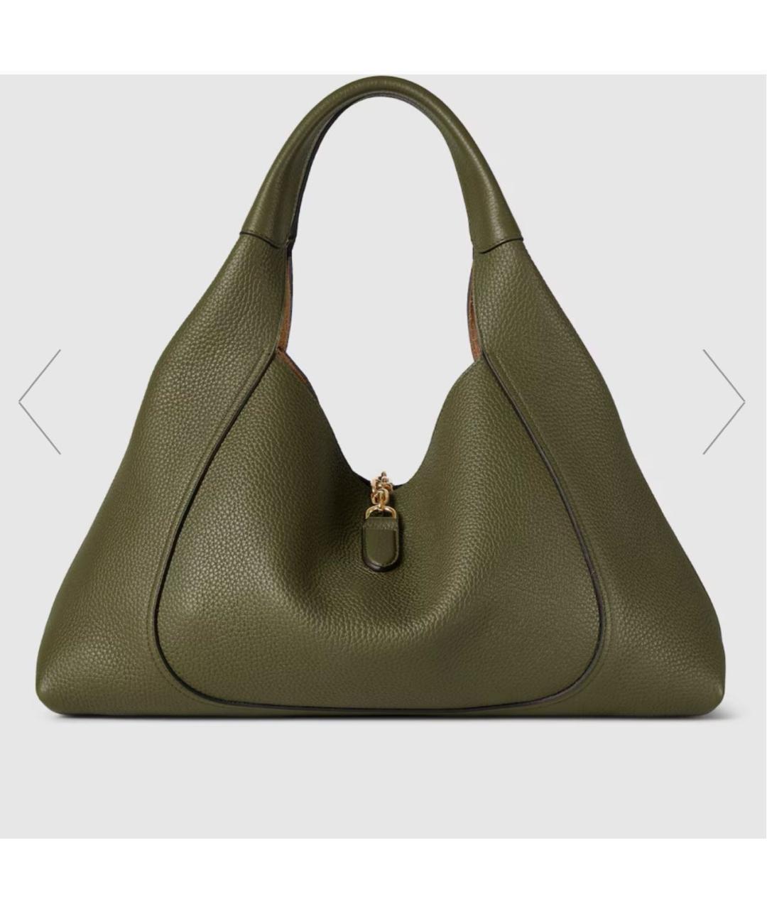 GUCCI Зеленая кожаная сумка тоут, фото 3