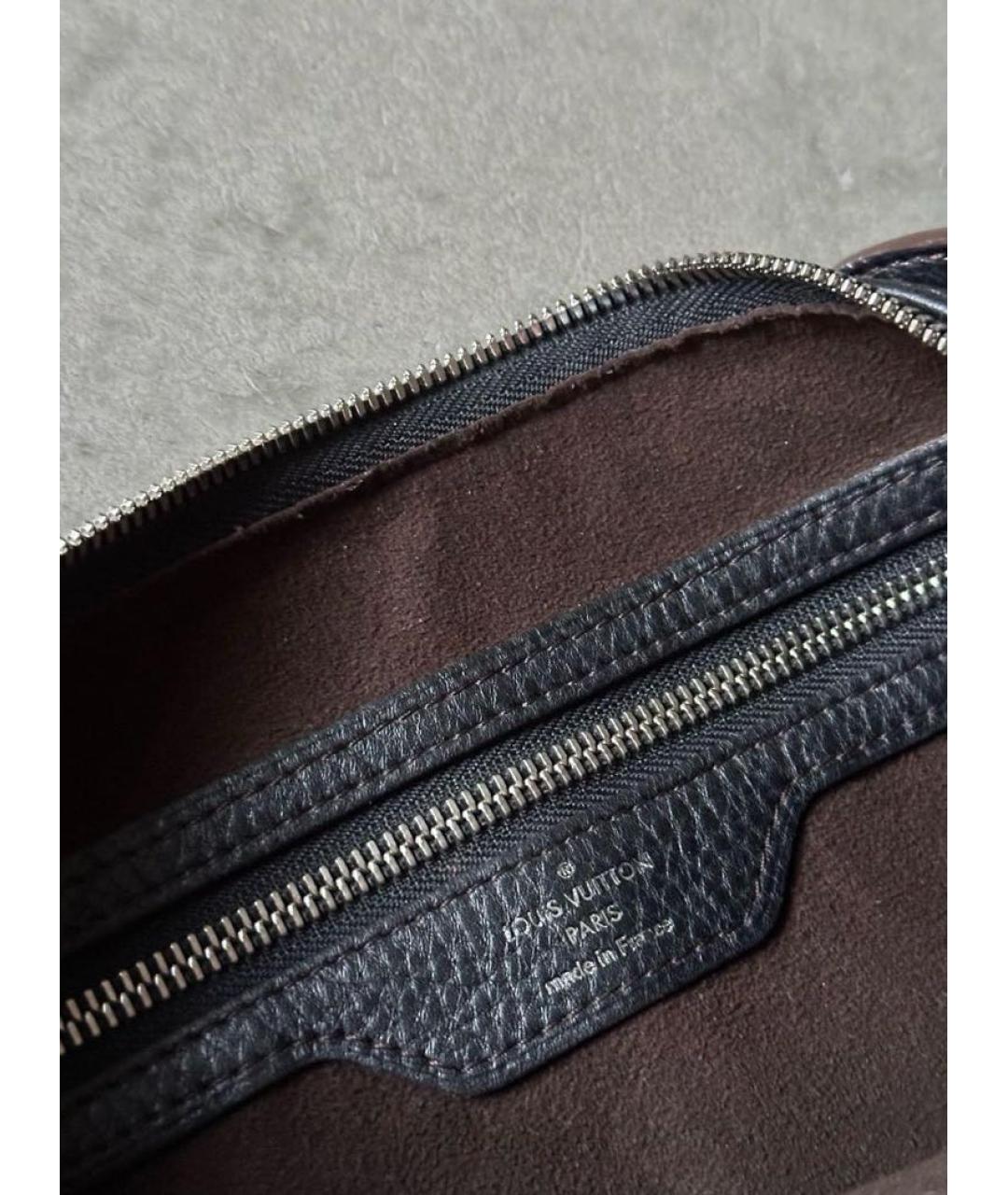 LOUIS VUITTON Черная кожаная сумка через плечо, фото 7
