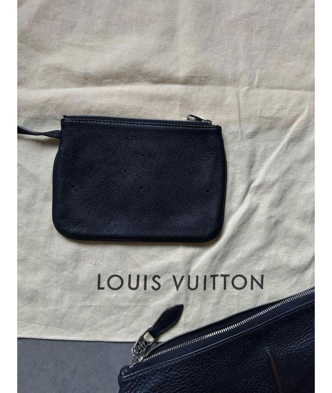 LOUIS VUITTON Черная кожаная сумка через плечо, фото 8