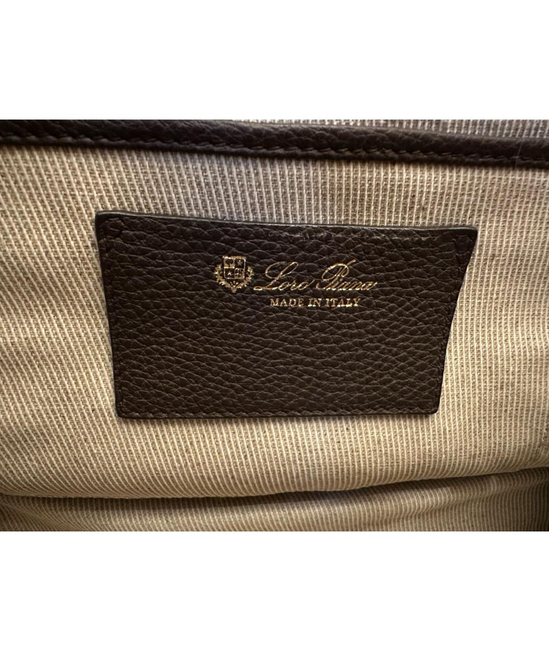 LORO PIANA Коричневая кожаная сумка тоут, фото 6