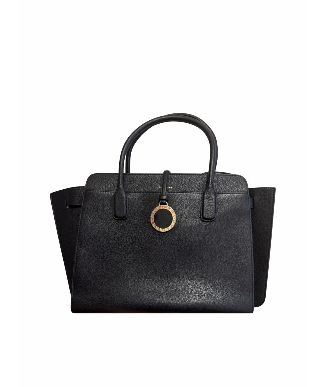 BVLGARI Черная кожаная сумка тоут, фото 1