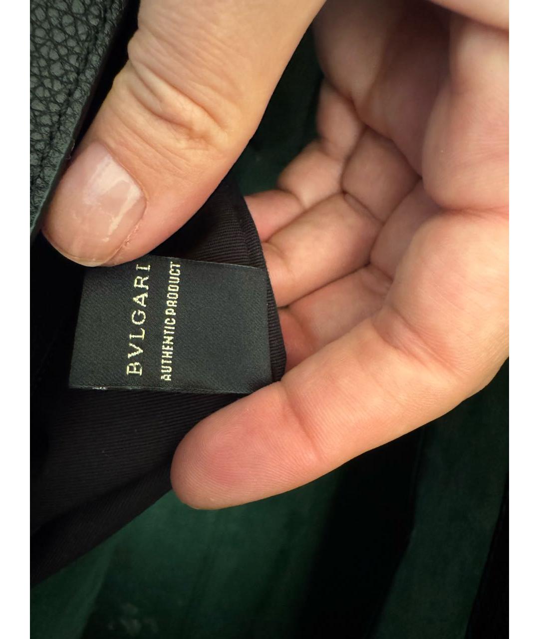 BVLGARI Черная кожаная сумка тоут, фото 6