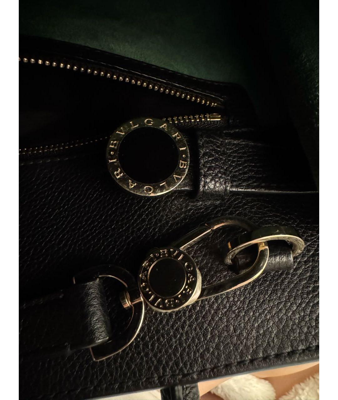 BVLGARI Черная кожаная сумка тоут, фото 4