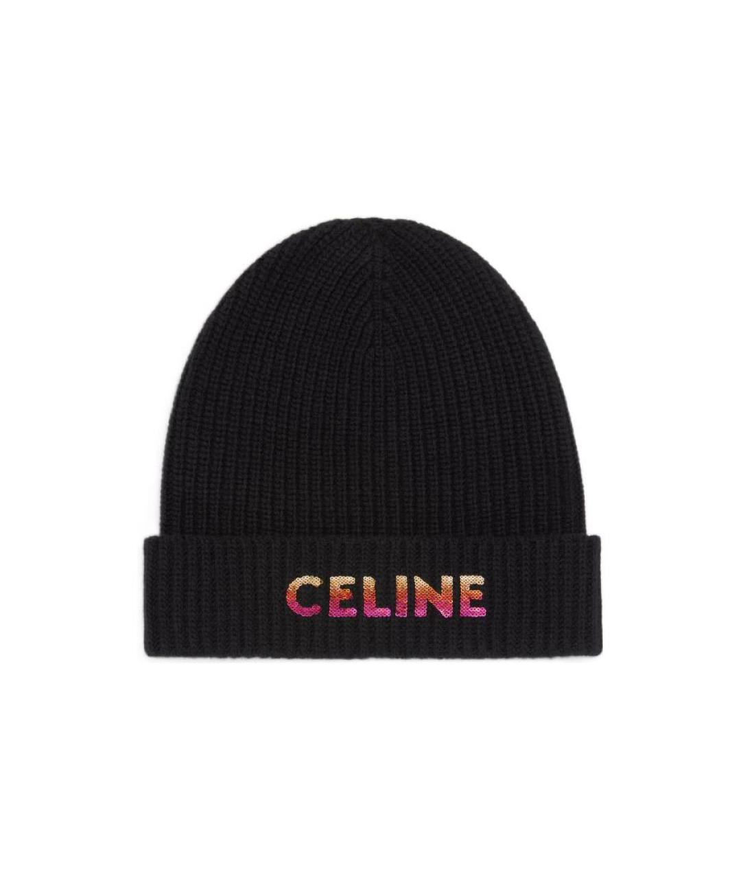 CELINE Черная шапка, фото 3