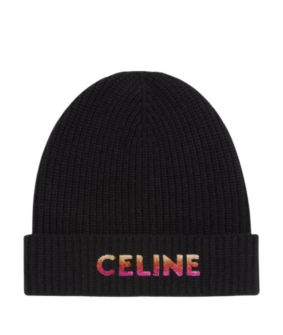 CELINE Черная шапка, фото 1