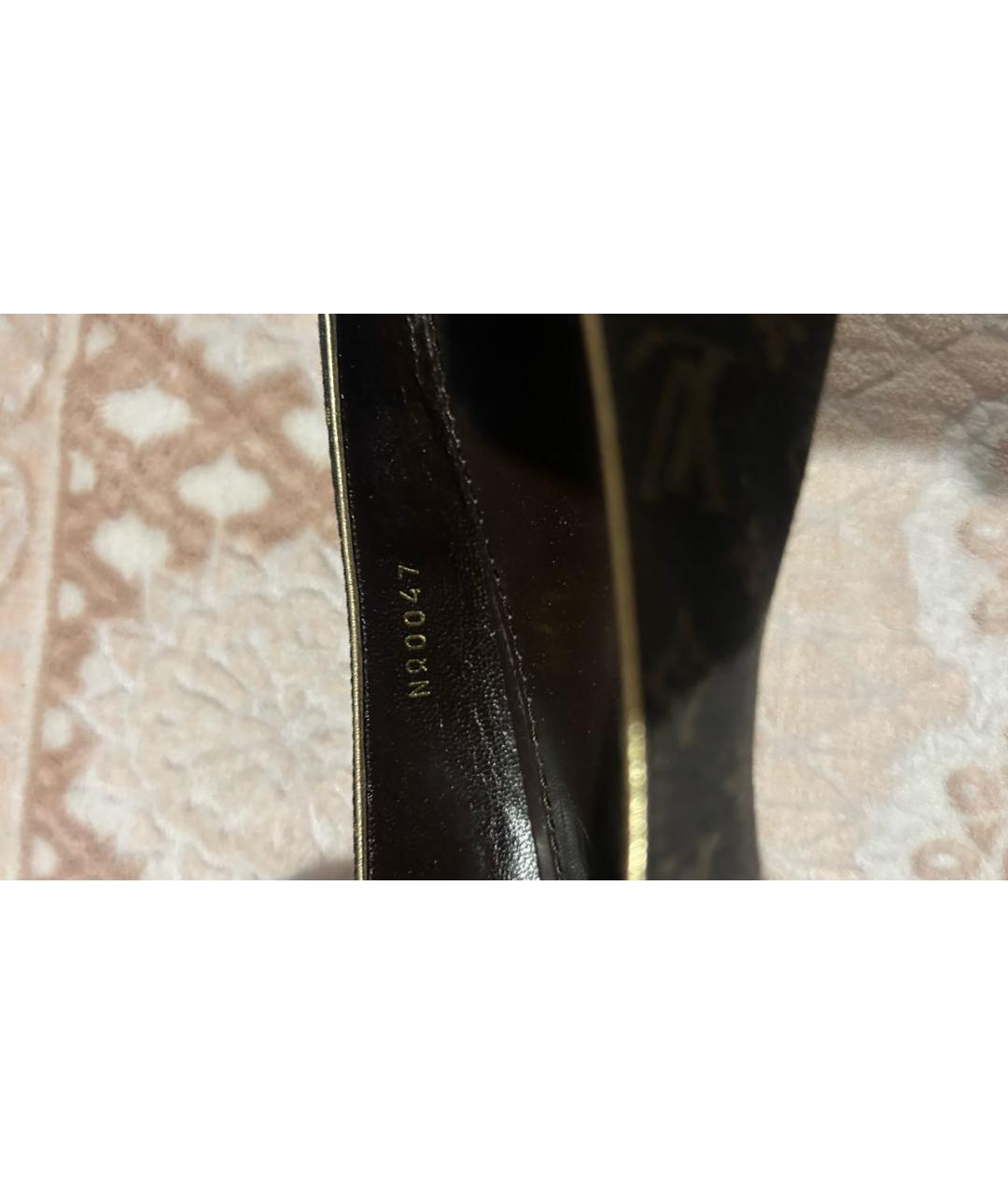 LOUIS VUITTON Коричневые текстильные балетки, фото 8