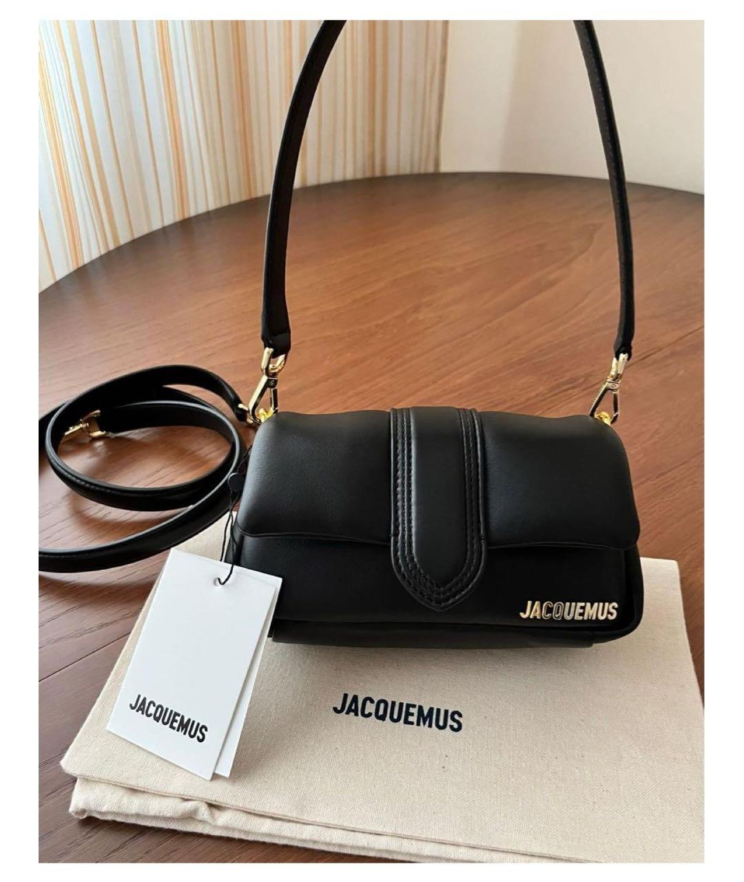 JACQUEMUS Черная кожаная сумка через плечо, фото 2