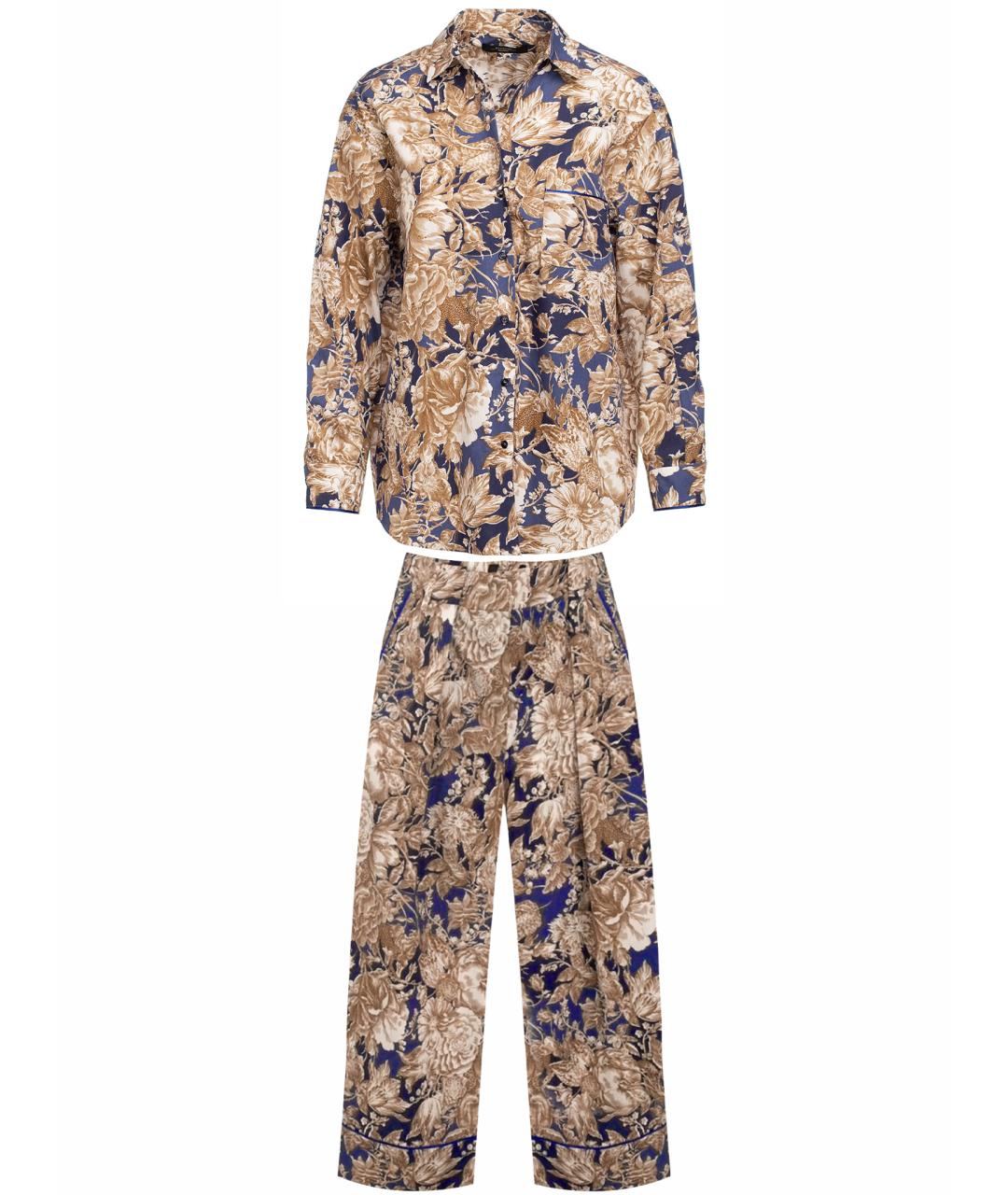 MAX MARA Синий хлопковый костюм с брюками, фото 1