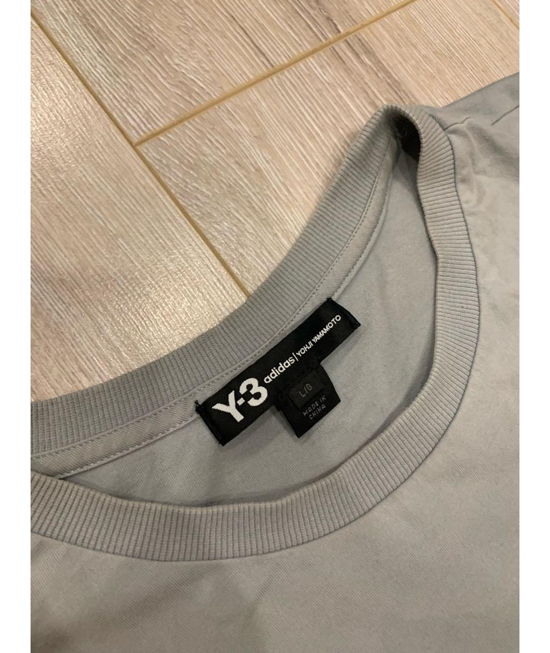 Y-3 Серая хлопковая футболка, фото 3