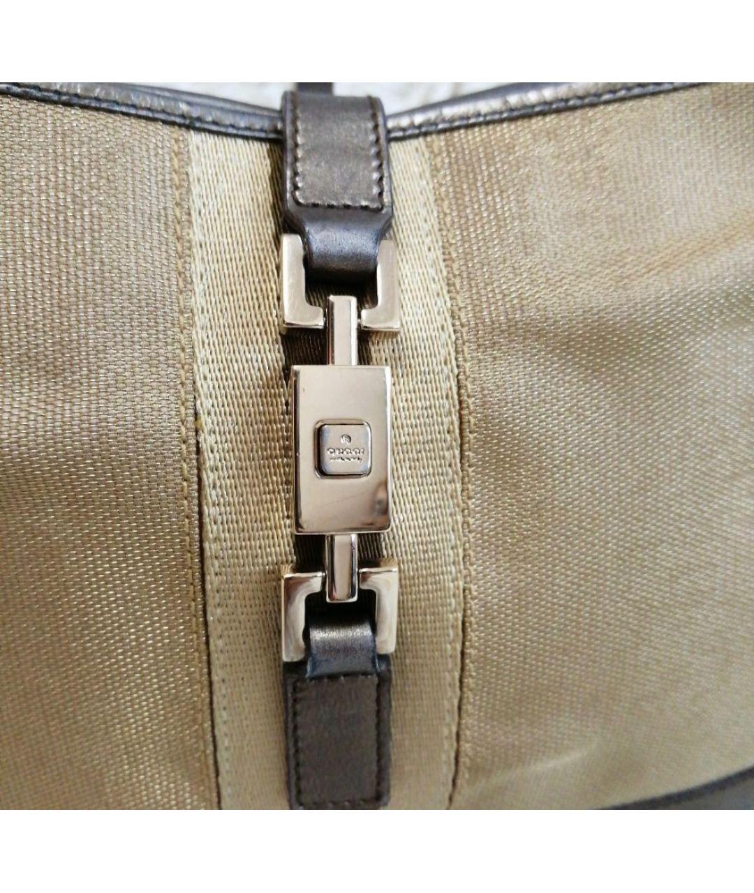 GUCCI Золотая кожаная сумка с короткими ручками, фото 4