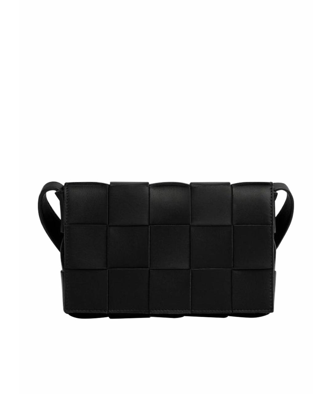 BOTTEGA VENETA Черная кожаная сумка на плечо, фото 1