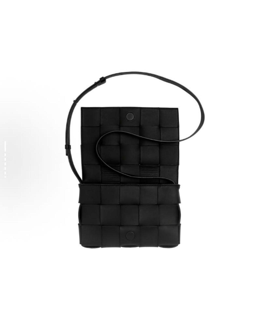 BOTTEGA VENETA Черная кожаная сумка на плечо, фото 3