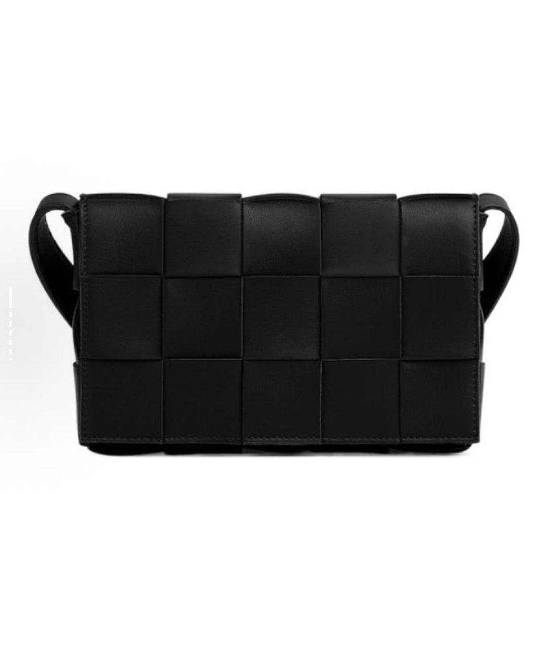 BOTTEGA VENETA Черная кожаная сумка на плечо, фото 5