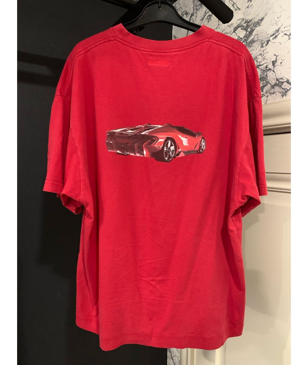 VETEMENTS Красная хлопковая футболка, фото 2