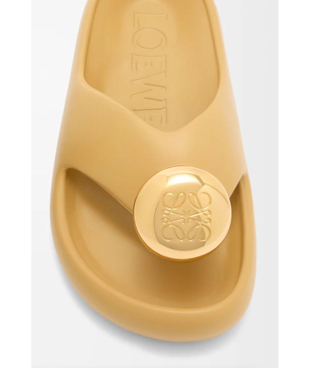 LOEWE Золотые шлепанцы, фото 5