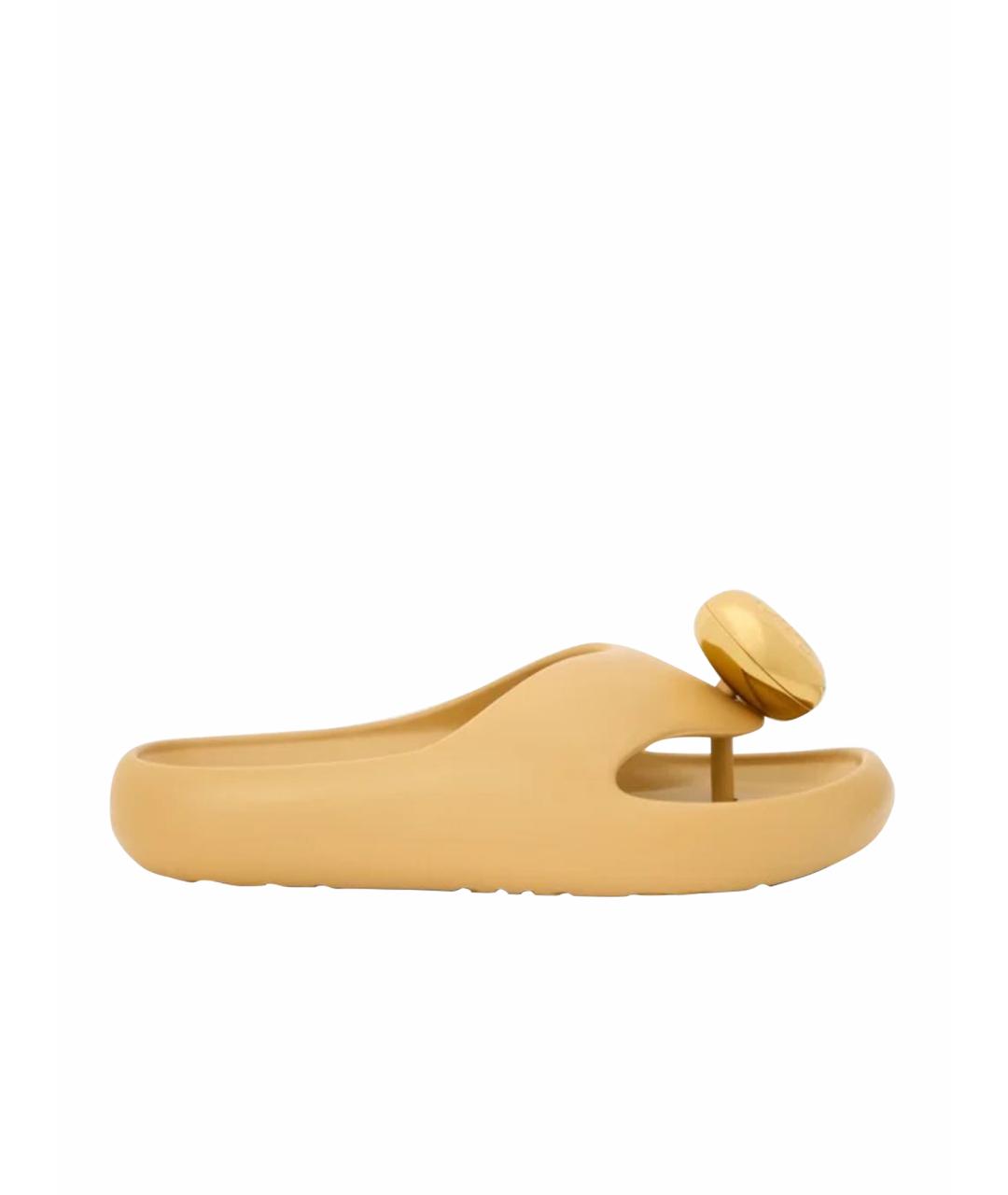 LOEWE Золотые шлепанцы, фото 1