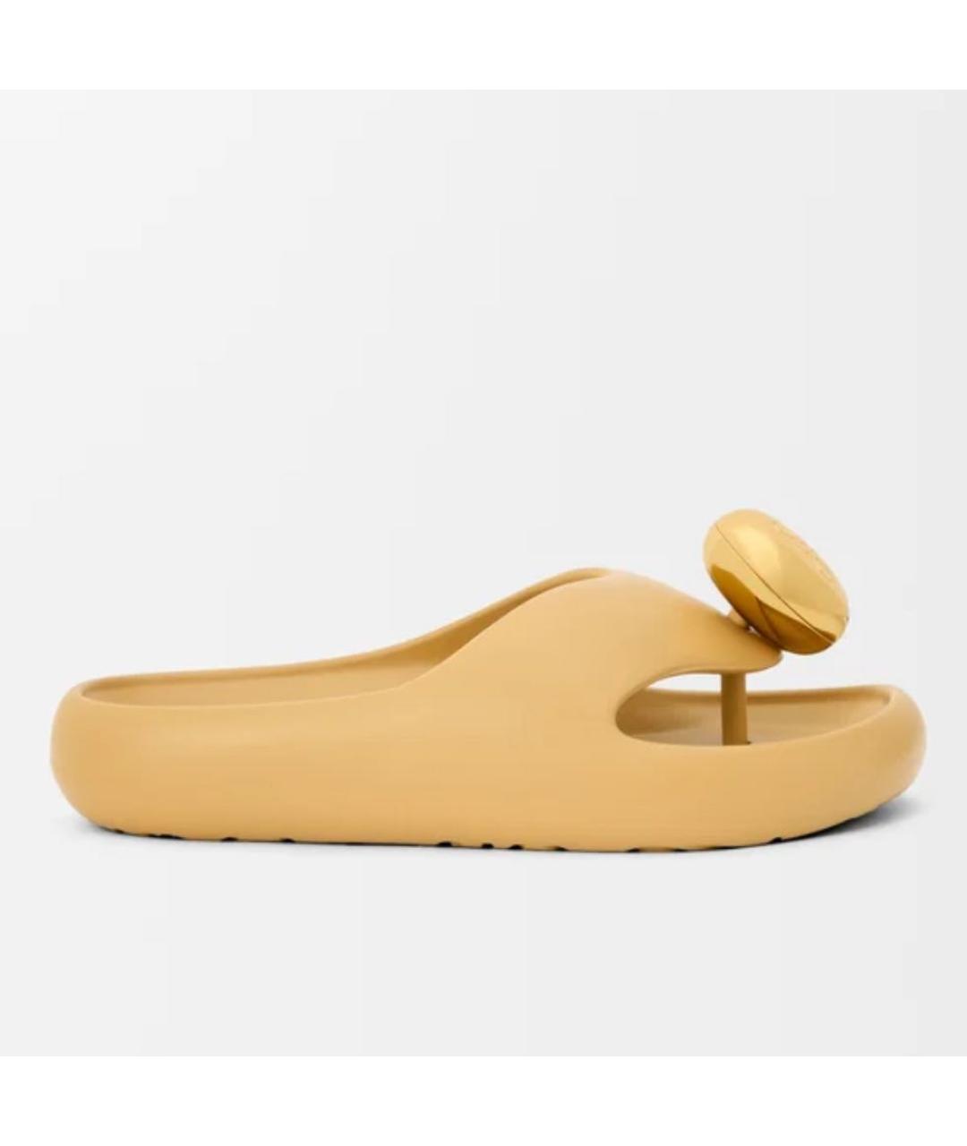 LOEWE Золотые шлепанцы, фото 6