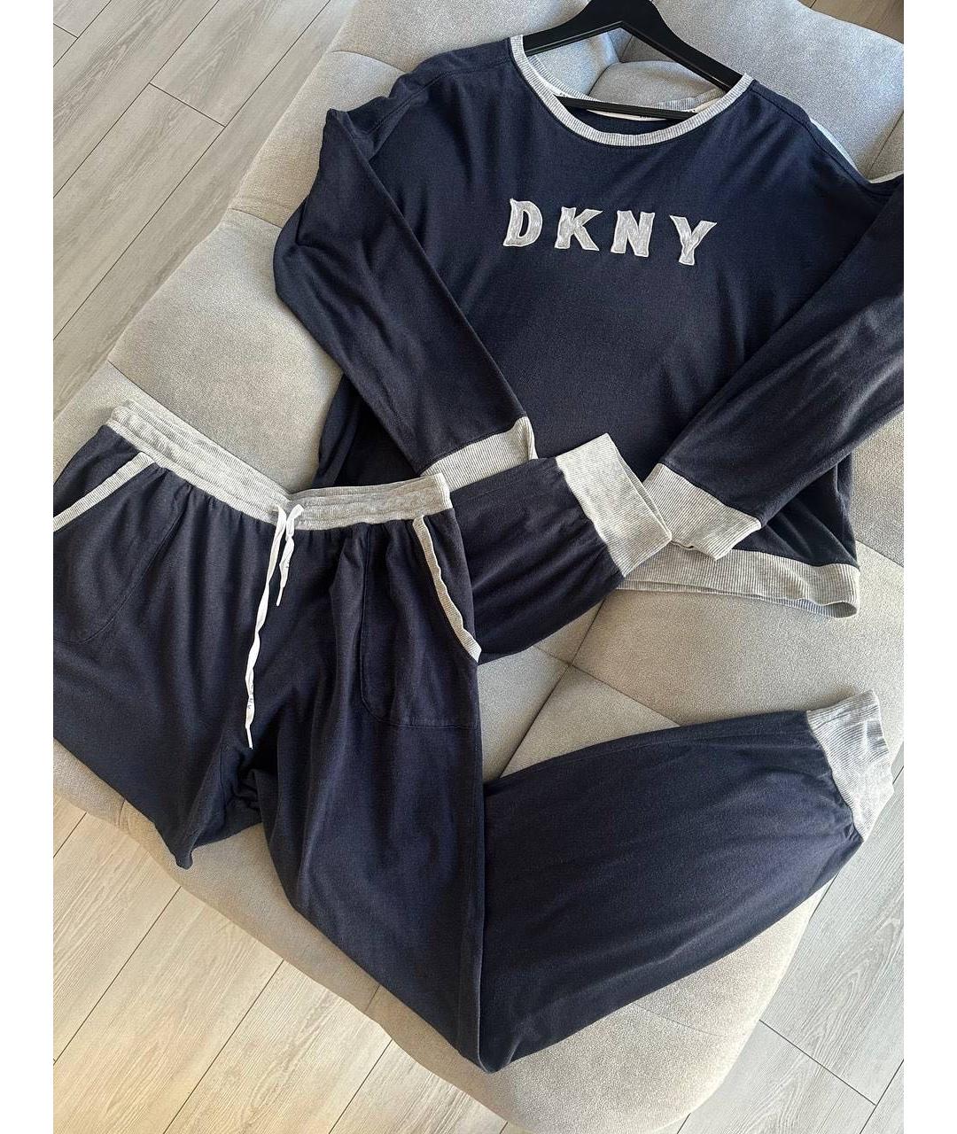 DKNY Темно-синяя хлопковая пижама, фото 6