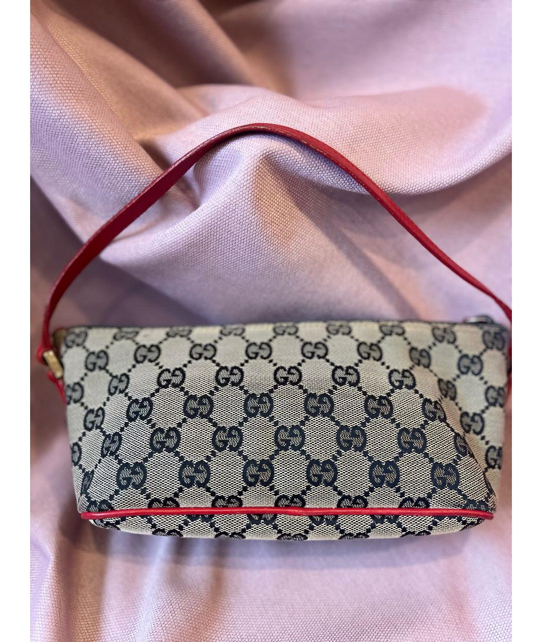 GUCCI Серая тканевая сумка с короткими ручками, фото 2