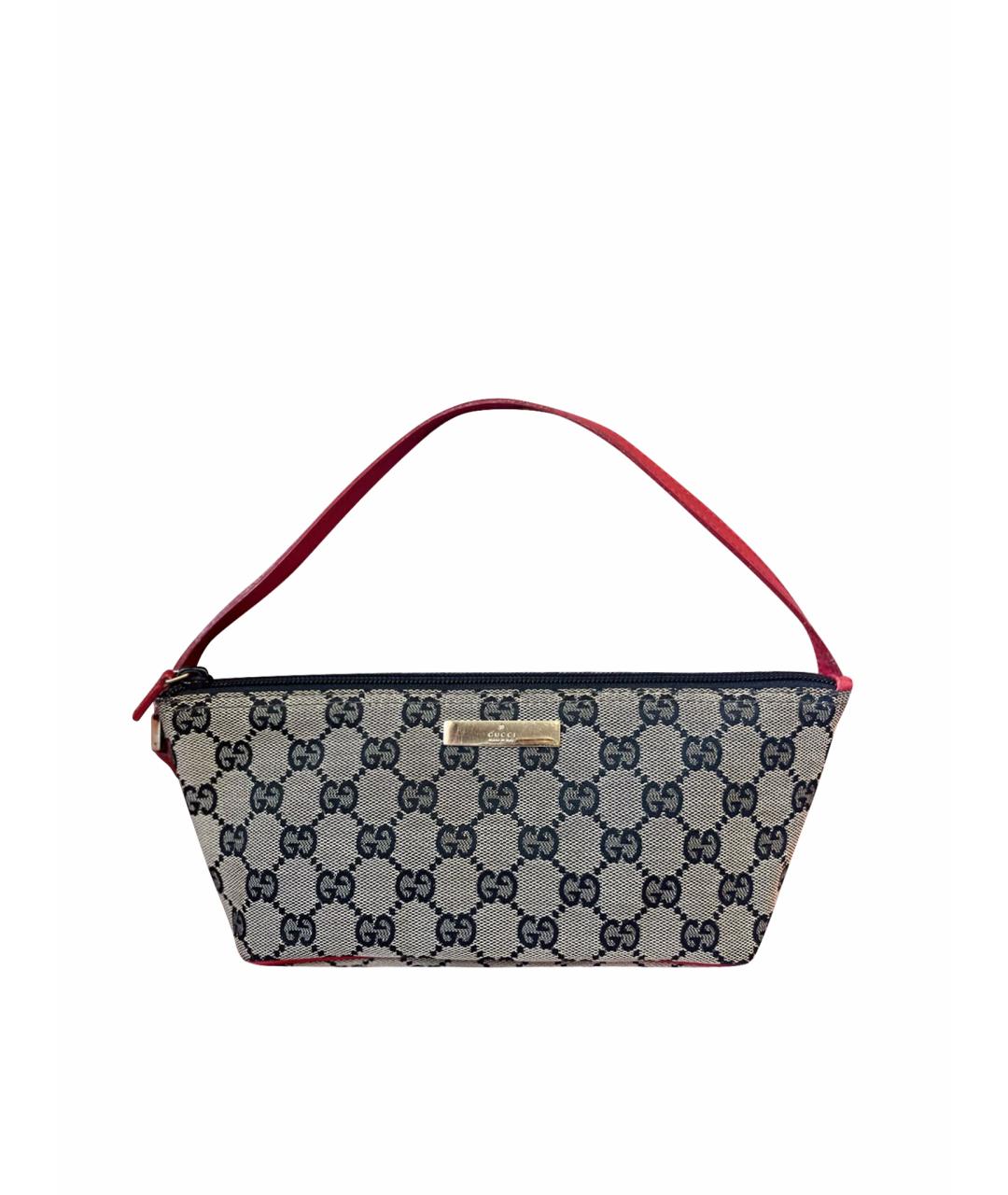 GUCCI Серая тканевая сумка с короткими ручками, фото 1