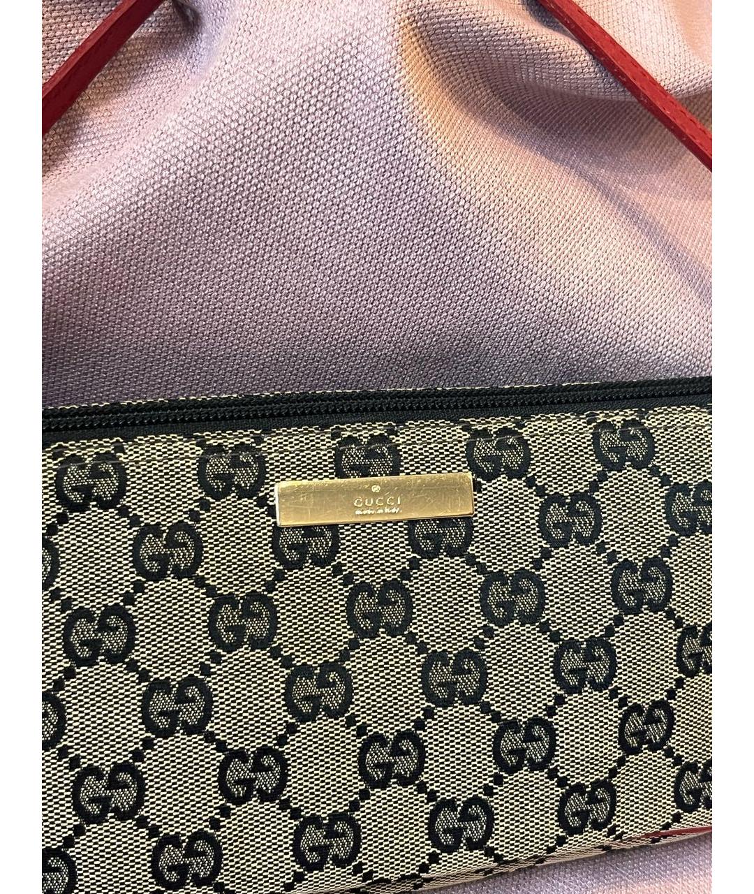 GUCCI Серая тканевая сумка с короткими ручками, фото 3