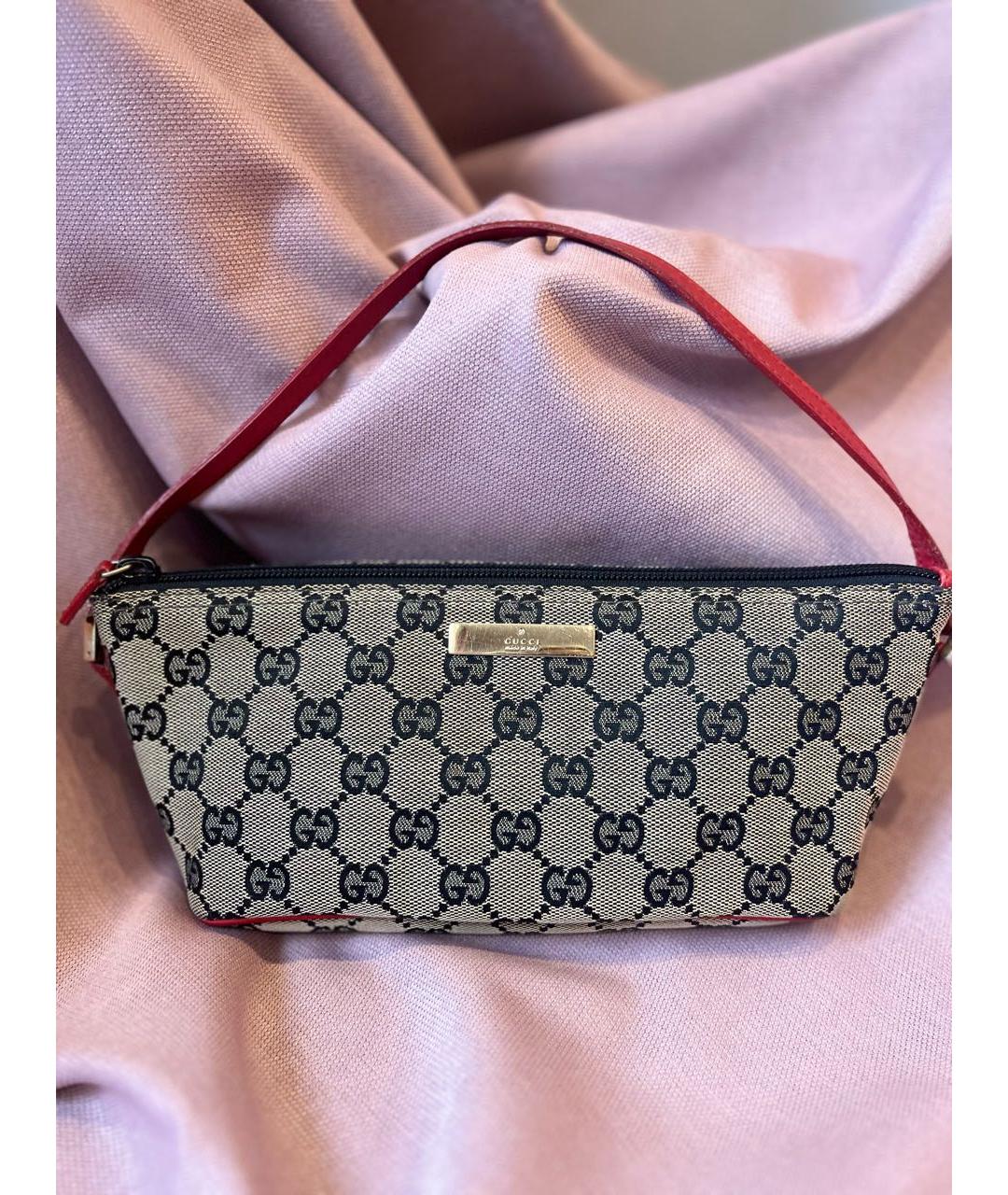 GUCCI Серая тканевая сумка с короткими ручками, фото 9