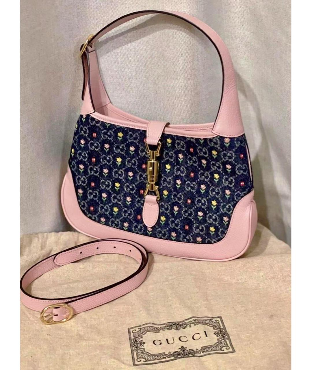 GUCCI Розовая кожаная сумка с короткими ручками, фото 7
