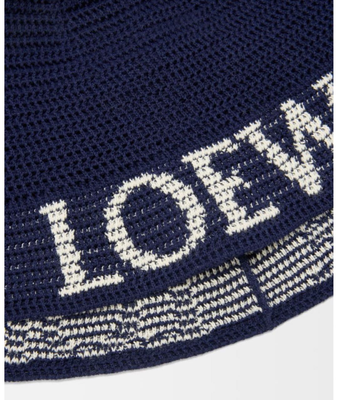 LOEWE Темно-синяя хлопковая шляпа, фото 4