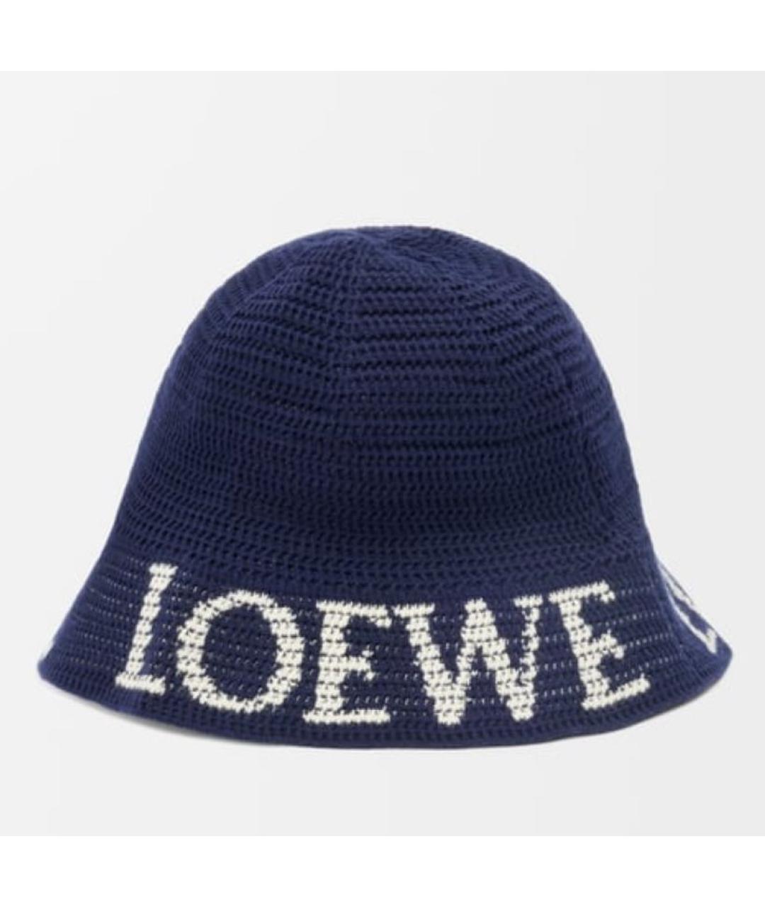 LOEWE Темно-синяя хлопковая шляпа, фото 5