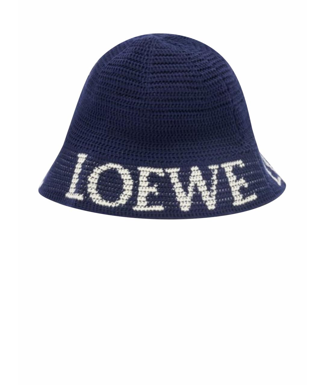 LOEWE Темно-синяя хлопковая шляпа, фото 1