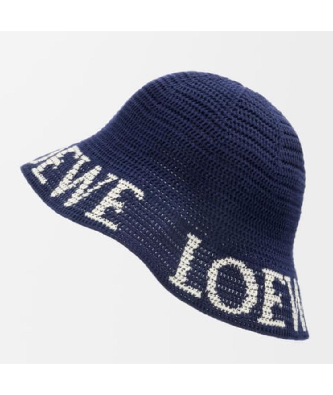 LOEWE Темно-синяя хлопковая шляпа, фото 3