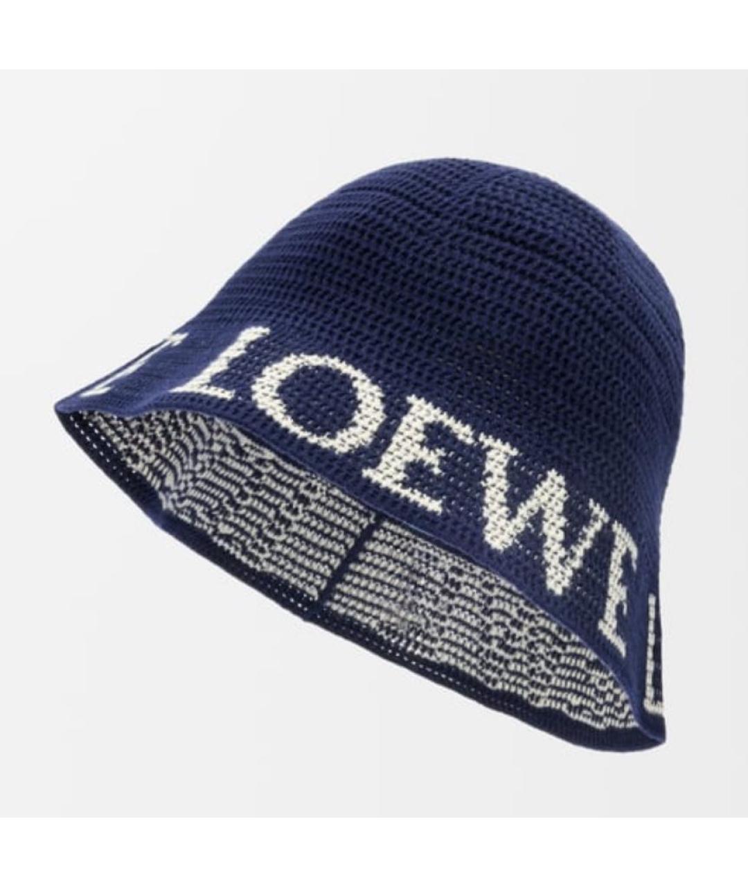 LOEWE Темно-синяя хлопковая шляпа, фото 2