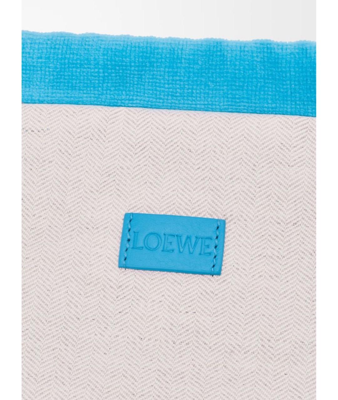 LOEWE Голубая хлопковая сумка с короткими ручками, фото 4