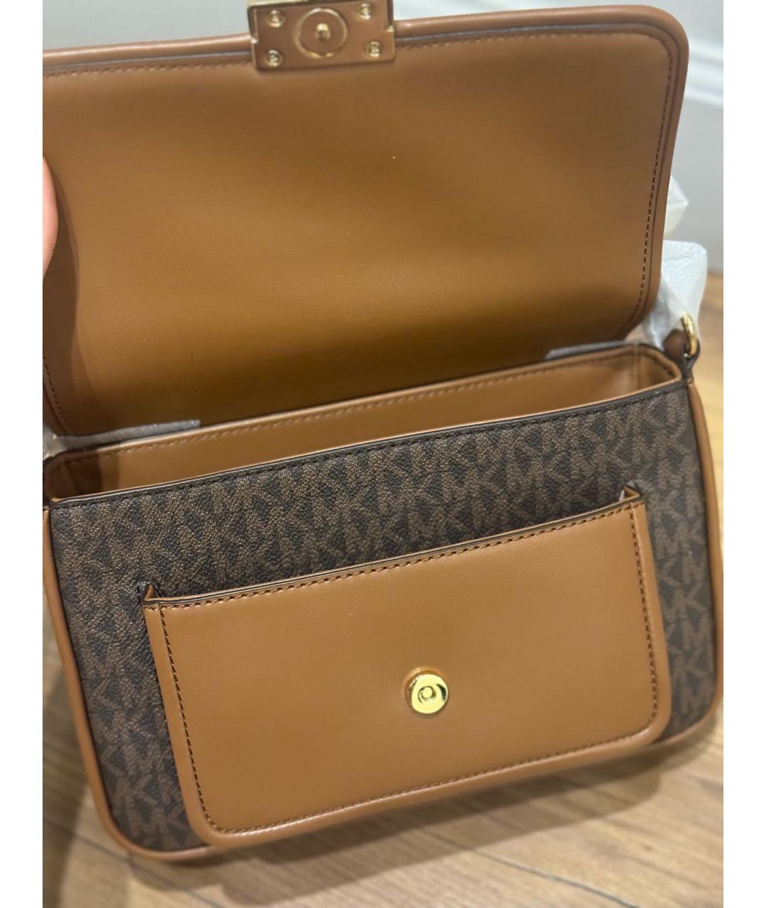 MICHAEL KORS Коричневая сумка через плечо из искусственной кожи, фото 6