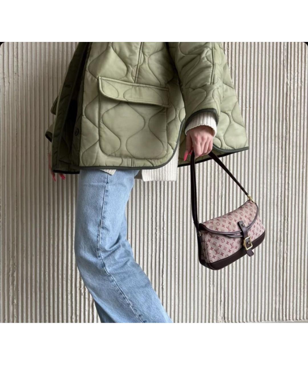 LOUIS VUITTON Розовая тканевая сумка через плечо, фото 6