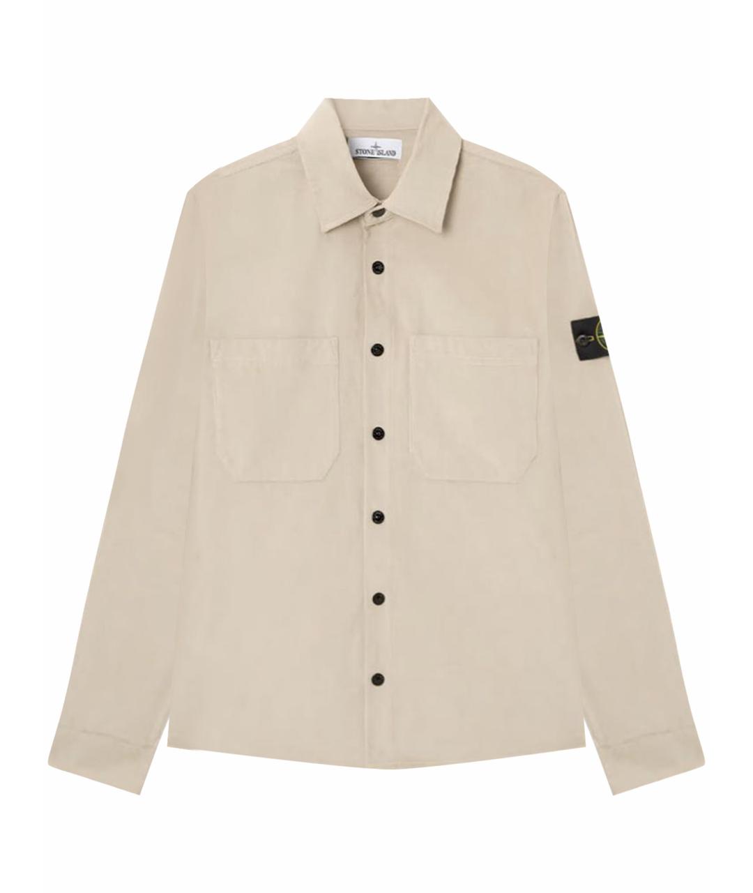 STONE ISLAND Бежевая хлопковая кэжуал рубашка, фото 1