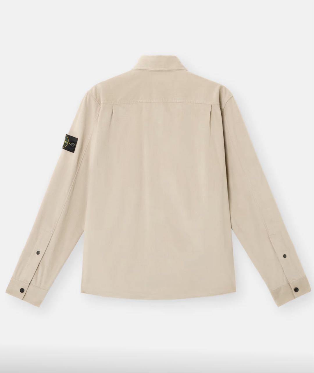 STONE ISLAND Бежевая хлопковая кэжуал рубашка, фото 2