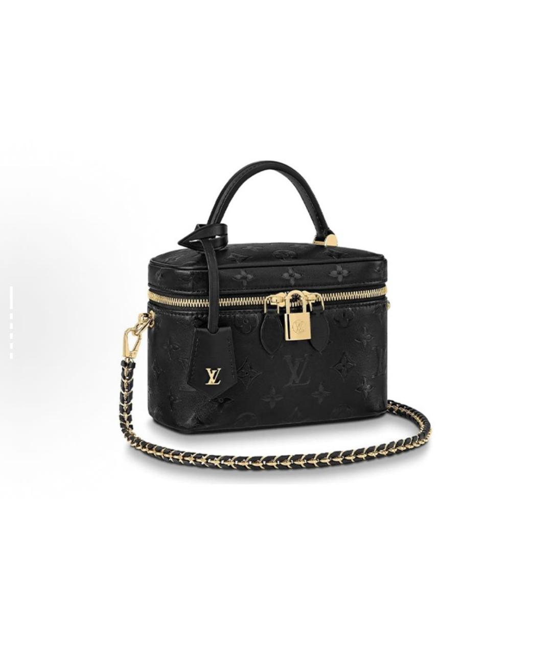 LOUIS VUITTON Черная кожаная сумка с короткими ручками, фото 7