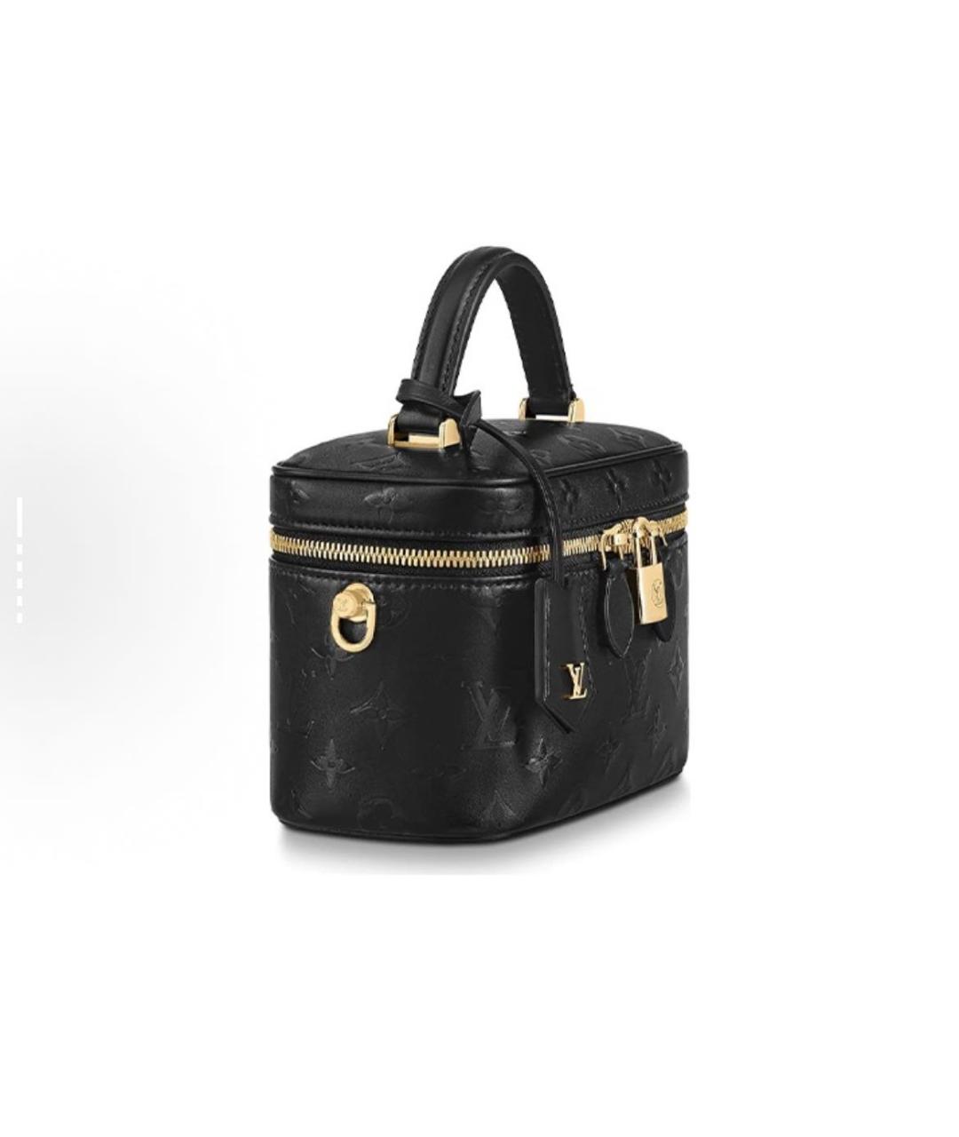LOUIS VUITTON Черная кожаная сумка с короткими ручками, фото 2