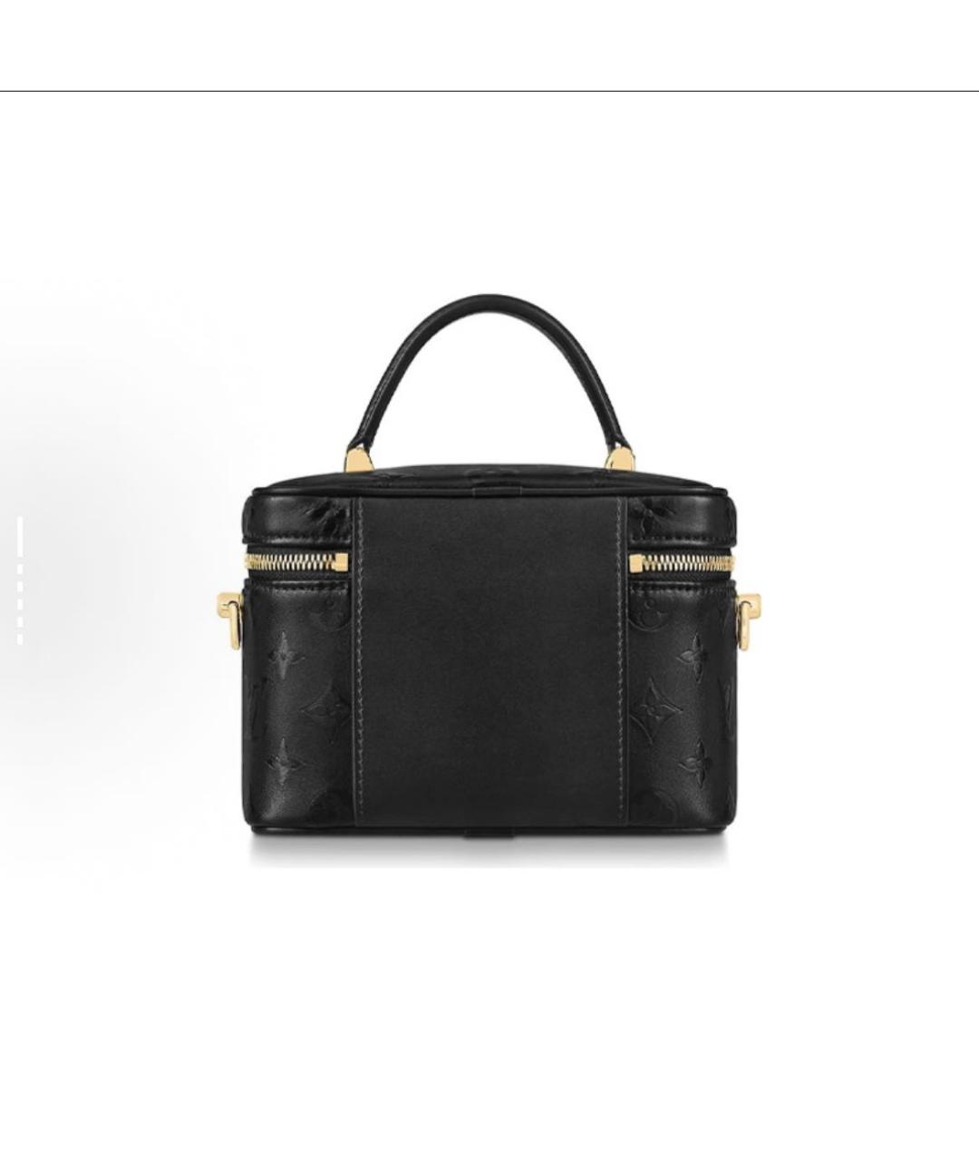LOUIS VUITTON Черная кожаная сумка с короткими ручками, фото 4